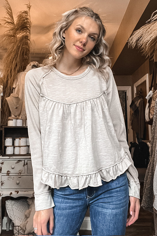 Katie Taupe Swing Blouse