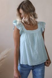 Powder Blue Eyelet Blouse