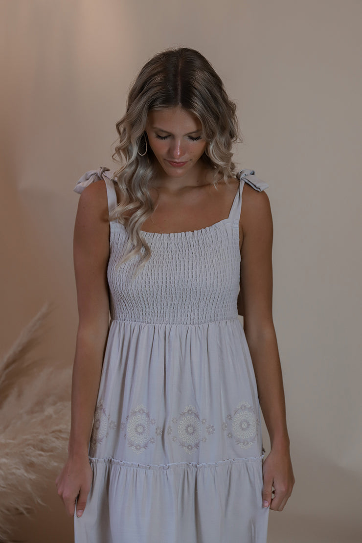 Natural Linen Daisy Dress