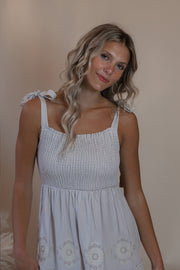 Natural Linen Daisy Dress