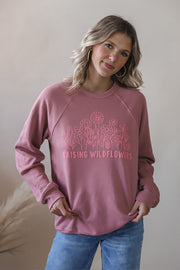 Raising Wildflowers Mauve Sweatshirt