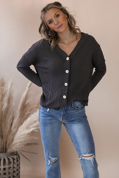 Cookie Charcoal Cardigan