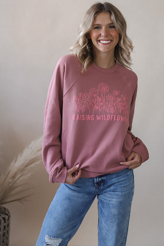 Raising Wildflowers Mauve Sweatshirt