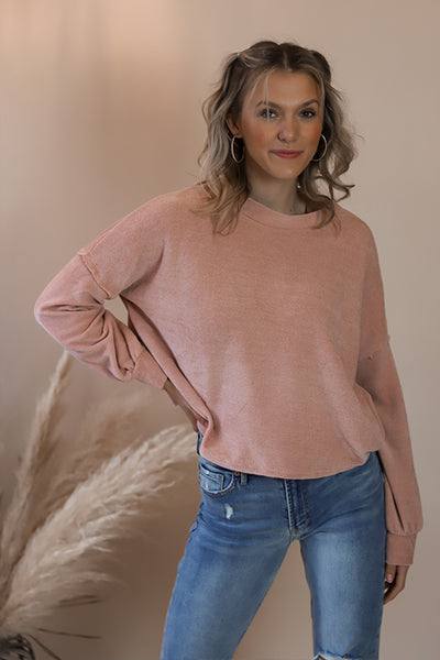 Georgia Blush Balloon Sleeve Blouse