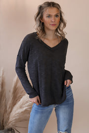 Nikki Charcoal Blouse