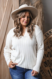 Ivory Polly Polo Pullover