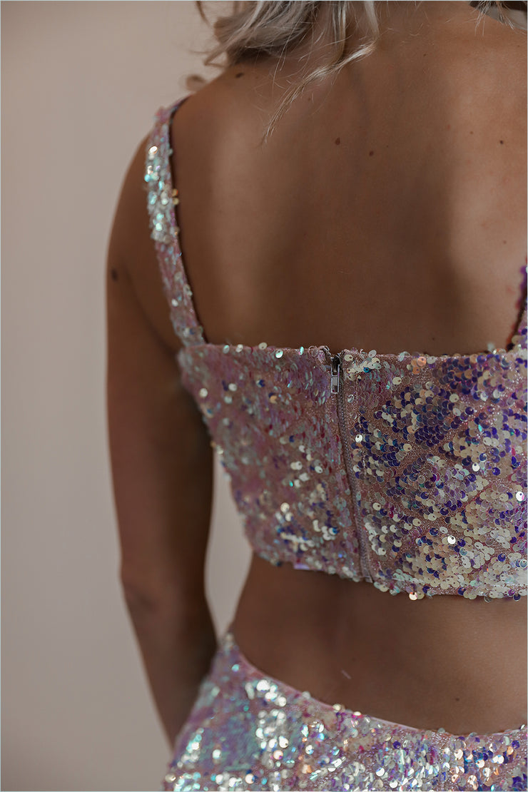 Disco Nights Sequin Crop Top