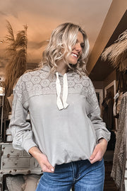 Dusty Taupe Embroidered Sweatshirt