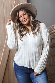 Ivory Polly Polo Pullover