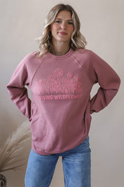 Raising Wildflowers Mauve Sweatshirt