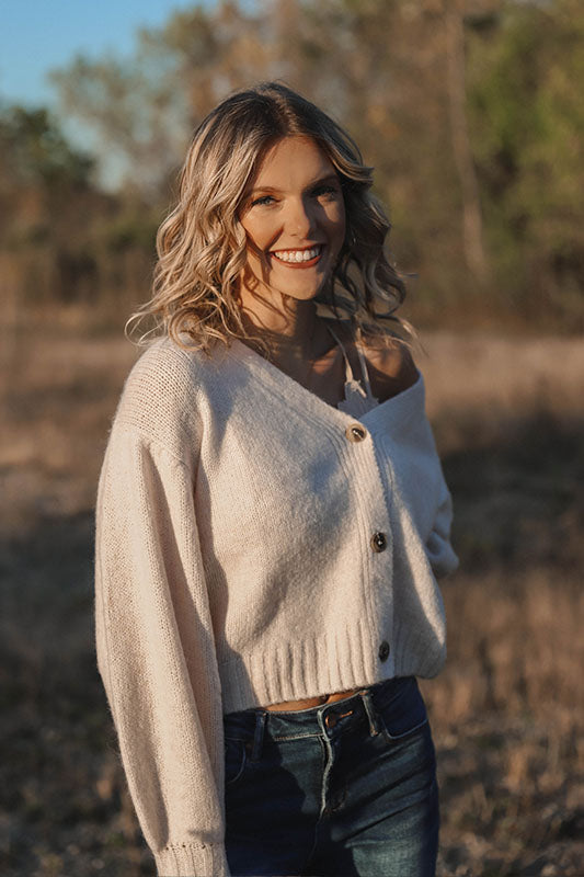 Oatmeal Balloon Sleeve Sweater