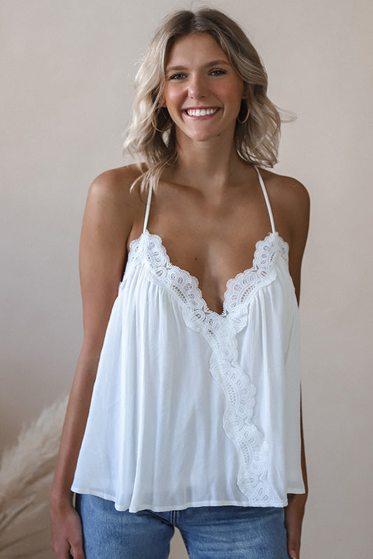 Layla Ivory Lace Tank