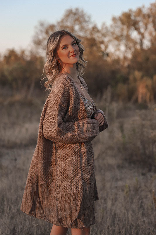 Taupe Oversized Cardigan