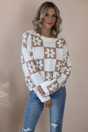 Daisy Check Sweater