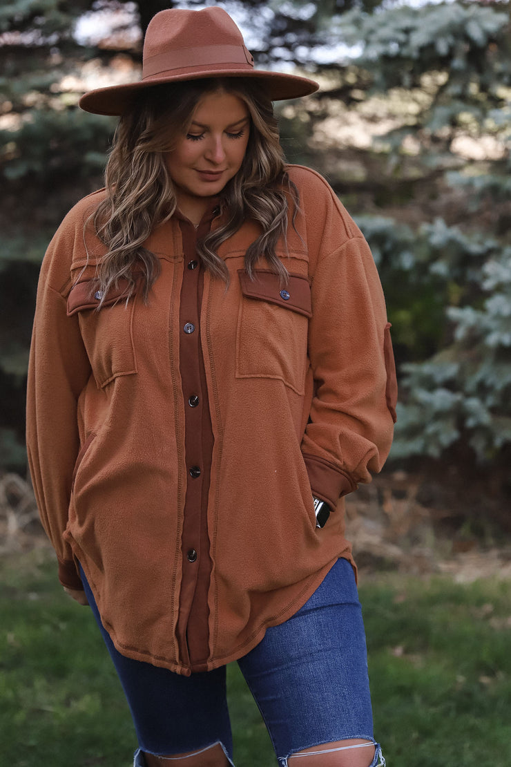 Camel Maddie Two-Tone Shacket