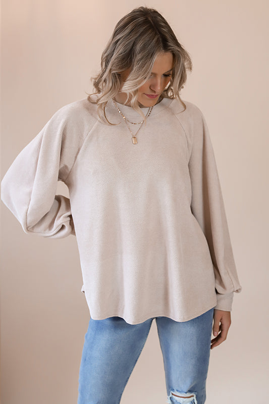 Georgia Taupe Balloon Sleeve Blouse