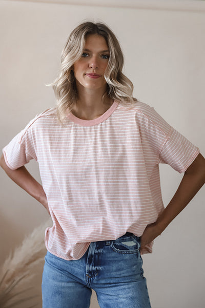 Melissa Pink Striped Tee