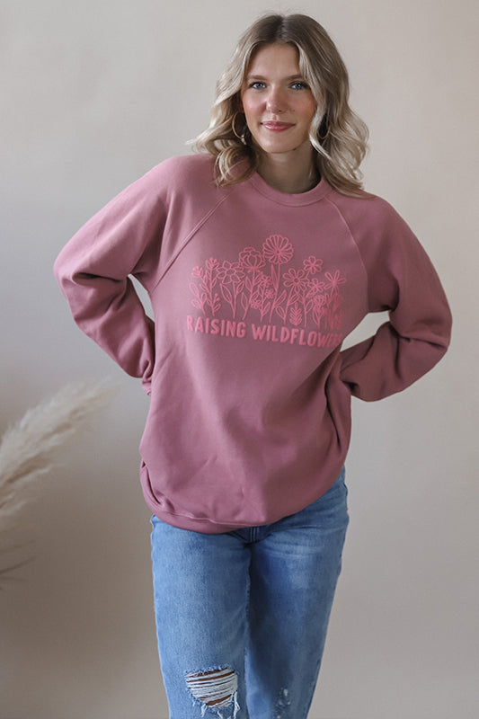 Raising Wildflowers Mauve Sweatshirt