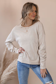 Ruched Sleeve Sweatshirt