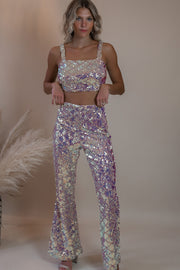 Disco Nights Sequin Flare Pants