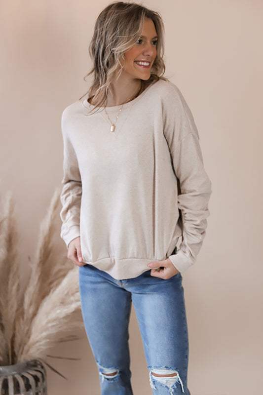 Ruched Sleeve Sweatshirt